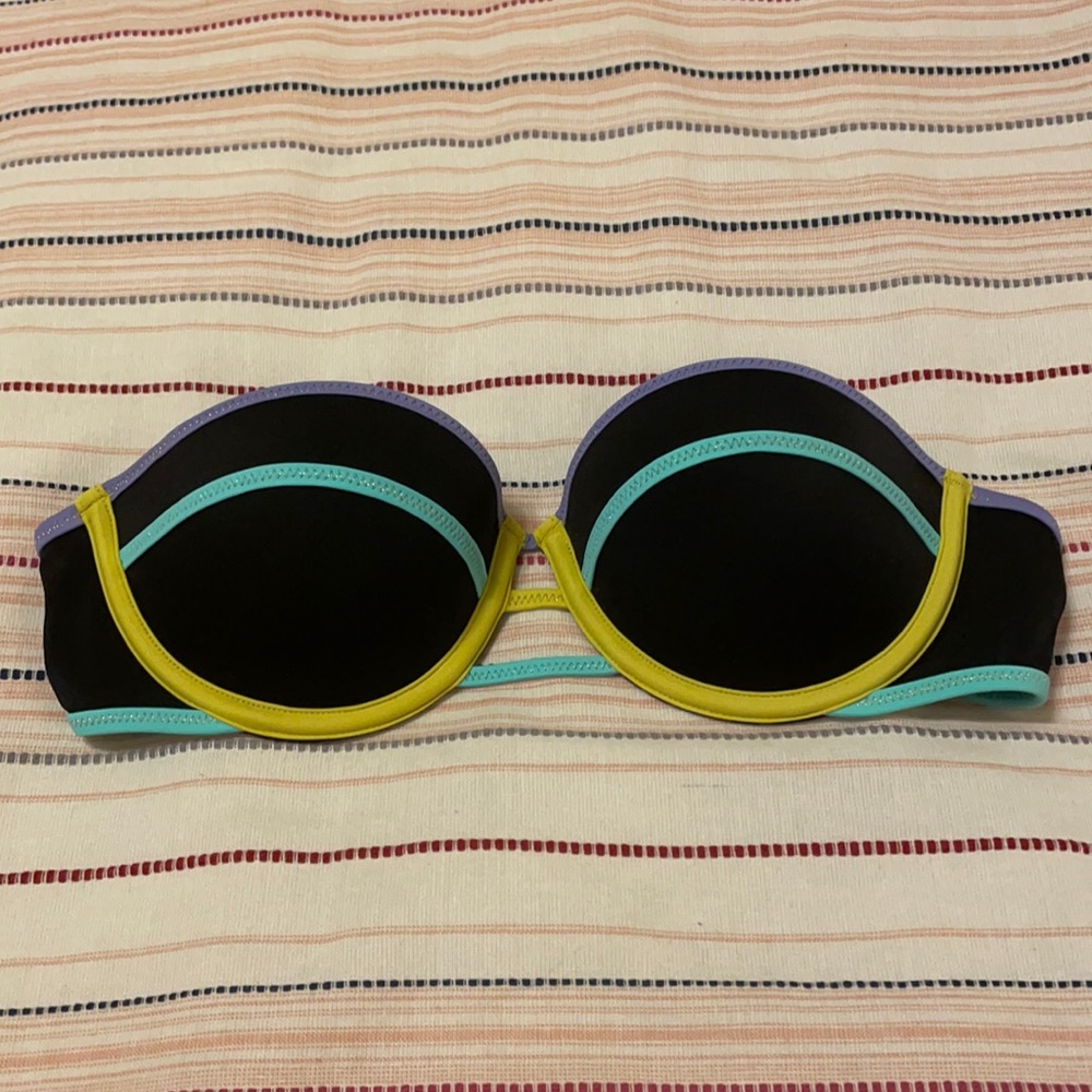 VS color blocked neon/black bikini TOP ONLY